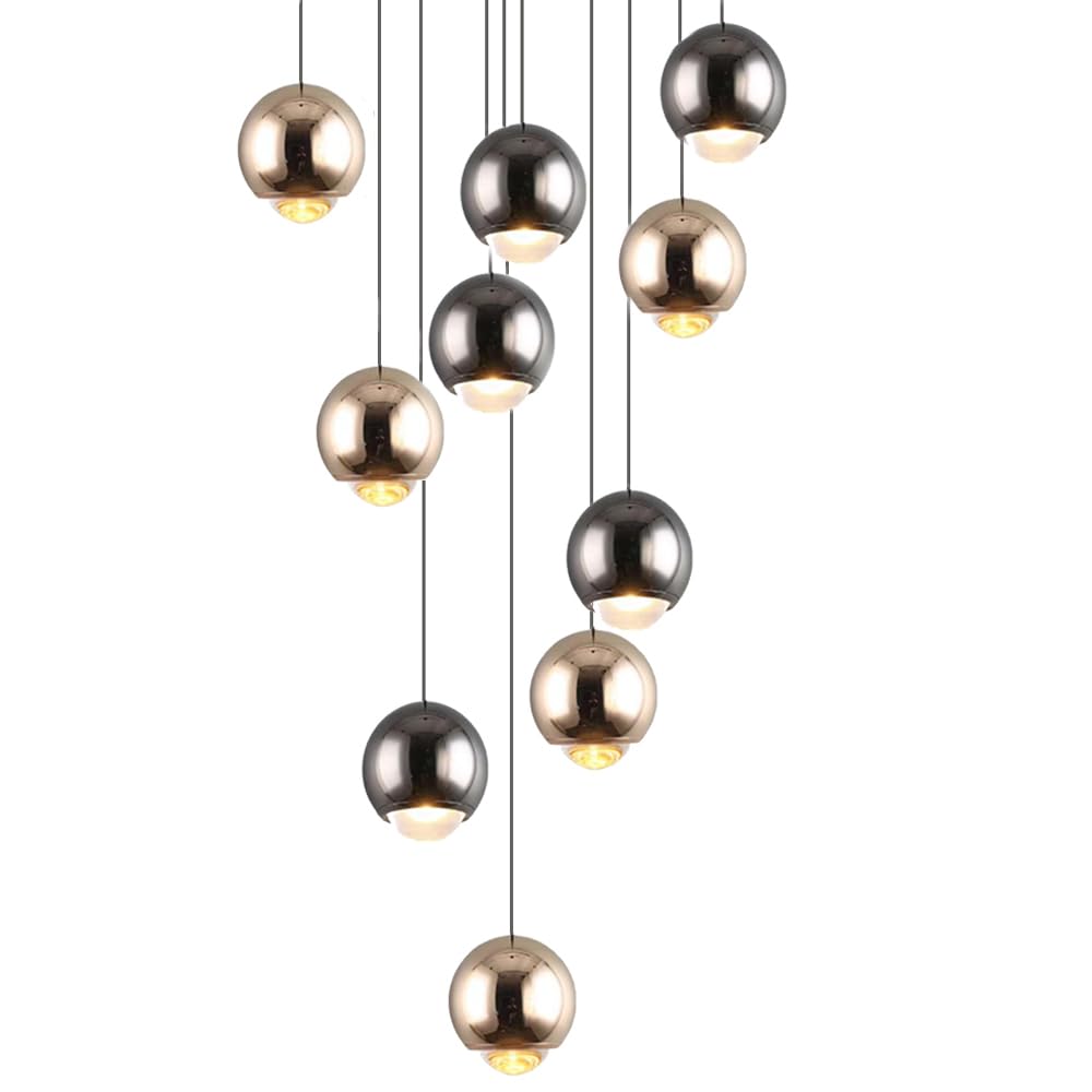 Lustre pour escalier moderne et suspension LED pour hall de villa