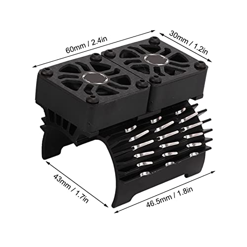 SPYMINNPOO RC Dual Fan Motor Heatsink, 40-42mm Brushless Motor Cooling Fan, Aluminum Alloy & Plastic Material, 1/8 RC Car Heat Sink - Image 3