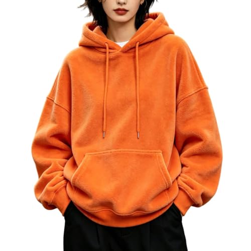 Sudadera de gran tamaño para mujer con cuello redondo y diseño a rayas con forro polar
