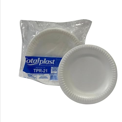Prato Isopor Refeição 21 Cm C/100 Un. Festa Descartável (Branco)
