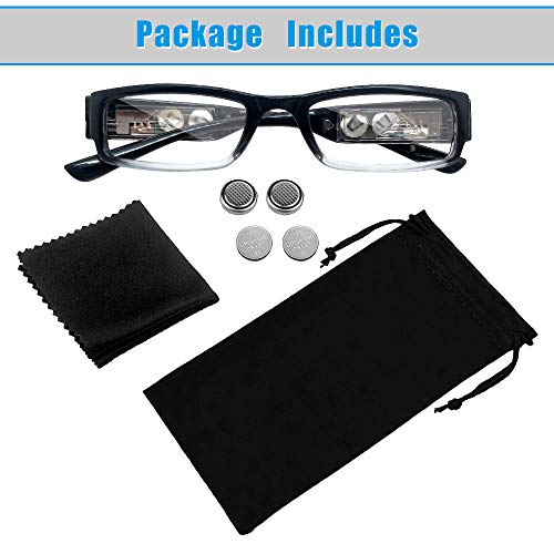 Reading Glasses with Light Magnifying Glasses with Light Led Magnifier Eyeglasses Nighttime Reader Frame Eyewear
