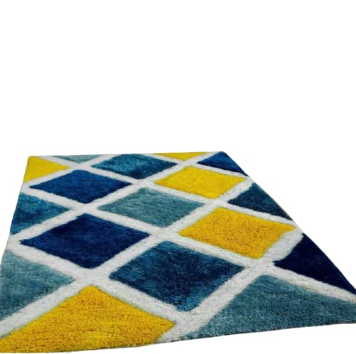 MYRA Collection Handmade 3D Edge Collection Microfiber & Polyester Silk Touch Rugs, Size 3X5 (Multi 8)