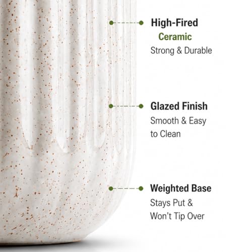 Image of Large Ceramic Utensil Holder, 7.2'' Utensil Crock for Kitchen Counter