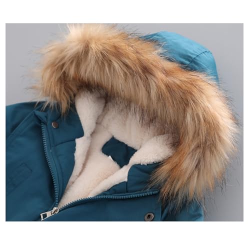 Kids Boy Girl Hooded Puffer Jacket Winter Windproof Snowsuit Outerwear Warm Parka Down Coat Overcoat with Fur Hood4