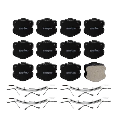Image of Detroit Axle - V8 7.0L Front Brake Pads for 2006-2008 Chevrolet Corvette Ceramic Brake Pads w /Hardware 2007 Replacement