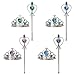 LUV HER Frozen-Themed Princess Crown & Wand Set - 8 Pack Includes 4 Tiaras & 4 Wands - Stunning ICY Blue & Silver Design - Lightweight & Comfortable - Dress-Up, Parties & Gifts - Ages 3+