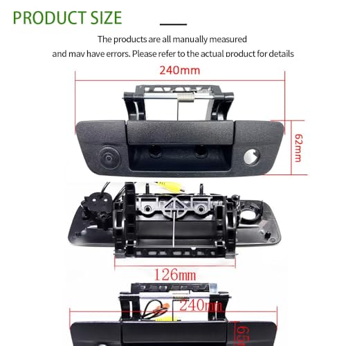 Image of Tailgate Handle Backup Rear View Reverse Camera for Dodge Ram 1500 (2009-2017) / 2500 3500 (2010-2017) Aftermarket Camera with RCA Connector