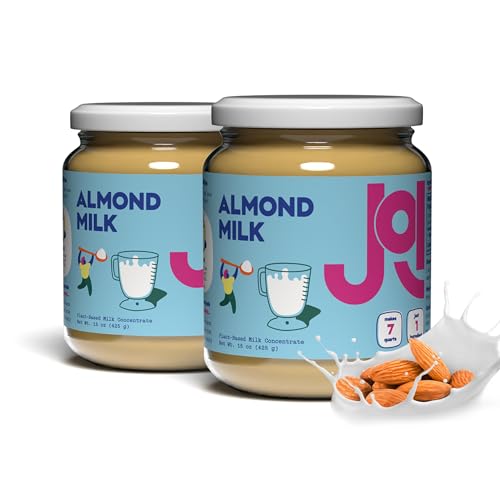 Almond Milk Unsweetened Plain Concentrate by JOI - 2-Pack x 27 Servings - Vegan, Kosher, Shelf Stable, Keto-Friendly, Dairy Free, & Fat Free Milk - Almond Milk Powder Substitute, Coffee & Plant Milk Creamer