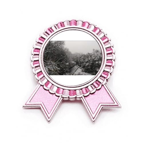 Broche rose de créateur Snowscene Eaves en métal noble taille M pour photo
