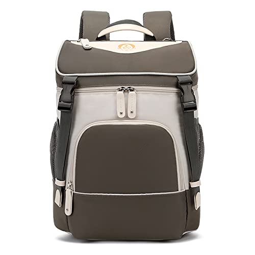 Portátil De Viaje De Lujo Recién Nacido Bebé Pañal Mochila Impermeable Pañal Grande Mamá Hospital Bolsa(Color:Gris)