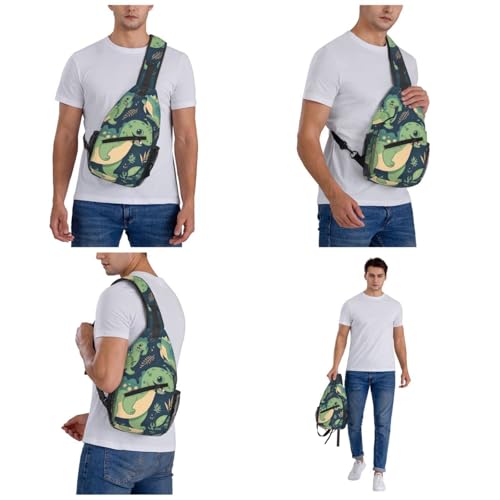 Bolso bandolera dinosaurio casual para hombre y mujer miniatura 7