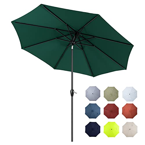 Tempera-11-Outdoor-Market-Patio-Table-Umbrella-with-Auto-Tilt-and-Crank-Large-Sun-Umbrella-with-Sturdy-PoleFade-resistant-canopy-Easy-to-set-Forest-Green