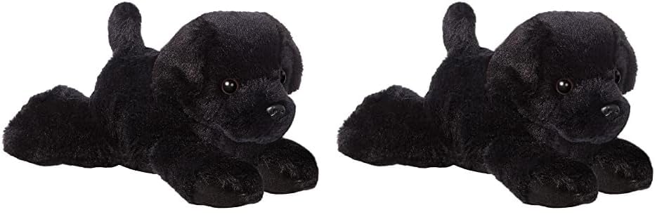 AURORA, 31295, Mini Flopsies Blackie Black Labrador Dog, 8in, Soft Toy, 8" (Pack of 2)