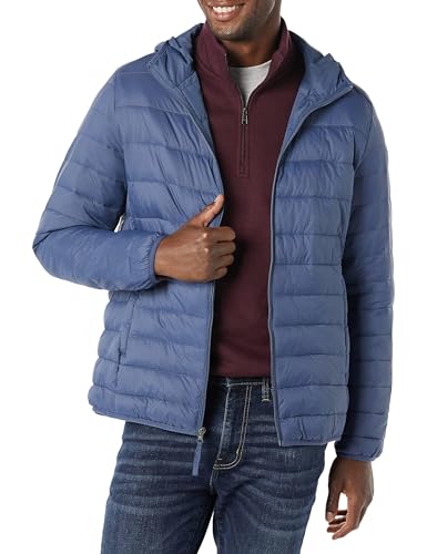 Image of Amazon Essentials Men's Lightweight Water-Resistant Packable Hooded Puffer Jacket