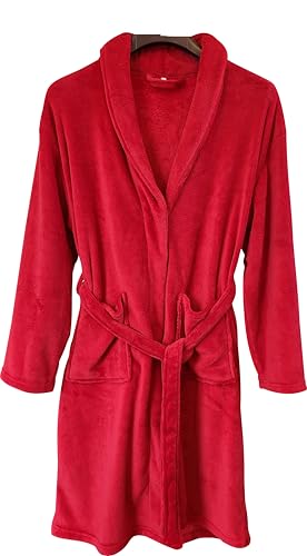 Bademantel Unisex Microfaser Saunamantel Morgen Supersoft Fleece Cashmere Touch Mantel Damen & Herren viele Farben und Größen (DE/NL/SE/PL, Alphanumerisch, S, M, Regular, Regular, Rot) Bademantel Unisex Microfaser Saunamantel Morgen Supersoft Fleece Cashmere Touch Mantel Damen & Herren viele Farben und Größen (DE/NL/SE/PL, Alphanumerisch, S, M, Regular, Regular, Rot)