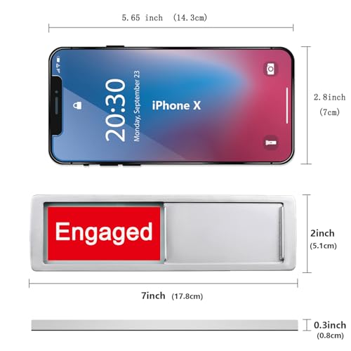 Image of Free /Engaged Sign,Magnetic Slider Door Signs For Home, Office Restroom Conference Hotels,Easy To Read, Non-Scratch In Use Available Sign Slider Door Indicator Tells Whether Vacant Occupied-7'' x 2'' - Silver