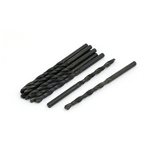 Aexit 3.2mm Dia Tool holder HSS Oxynitriding 2-Flute Straight drill hole Twist Drill Bit Black 10pcs Model:45as319qo174