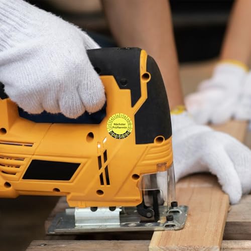 100 Stück Prüfplaketten Nächster Prüftermin 30MM Jahresprüfplakette 2025-2030 Gelb prüfsiegel elektrogeräte Mehrjahresprüfplaketten Polyvinylchlorid Wartungsetiketten für Prüfung