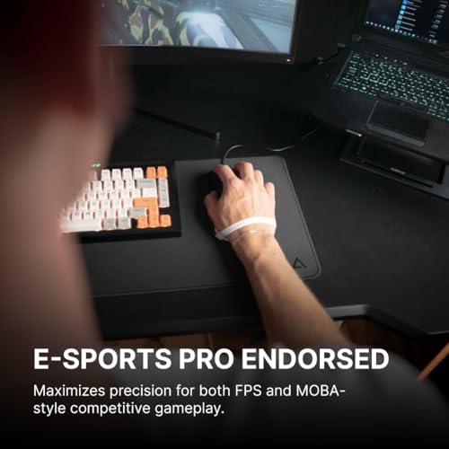 Image of DELTAHUB Carpio G2.0 - Right-Handed Truly Ergonomic Gaming Wrist Rest for Mouse, Gamer Approved, Pain Relief, Anti-Fatigue, Computer, Laptop, Esports, Silicone Strap, Easy Glide (Small, Right, Black)