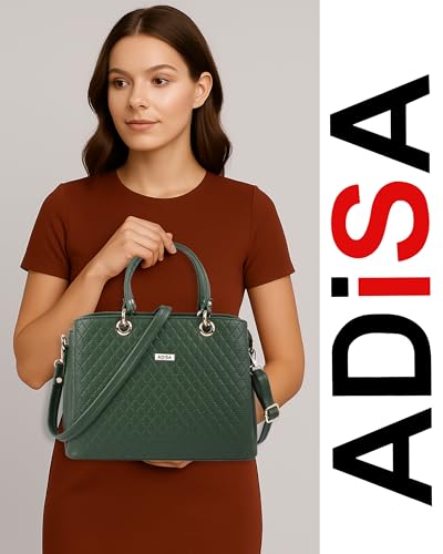 Image of ADISA quilted handbag shoulder bag for women and girls with detachable sling belt (AD4077)