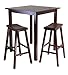 Winsome Parkland 3-Piece Square High Pub Table Set with 2 Saddle Seat Stools
