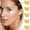 Incinkod 30 Pcs Crown Charms, 3D Alloy Mini Crowns for Crafts, Vintage Crown Beads, DIY Crowns Charm Supplies for Jewelry Making, Crafting (Gold) #4