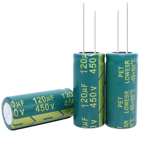 Kuosbiu 5pcs 450V 120UF Electrolytic Capacitor, High Frequency Aluminum Electrolytic Capacitors for Refrigerator, TV, LCD Monitor