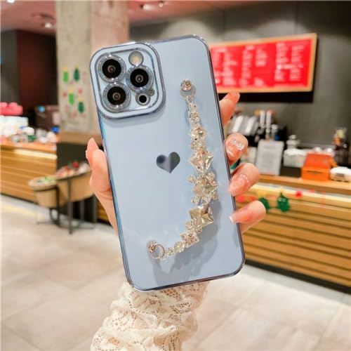 Étui de téléphone de luxe ENILSA plaqué or et diamant avec bracelet pour iPhone XR XS