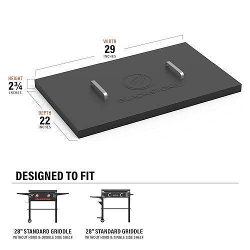 BLACKSTONE 5003 28” Griddle Hard Cover, Powder Coated Steel, Black — view 3