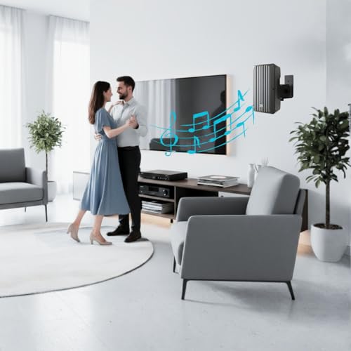 Image of Audiovan Iron Satellite Speaker Wall Mount /Speaker Wall Bracket Thread Hole 5 MM, 6 MM, 8 MM ( /Keyhole Speakers - Universal Type (Speaker Wall Mount, Black)