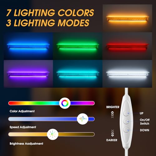 Image of 45.2 in Light up Acrylic Trophy and Medal Display Shelf Hanger for Wall | Sports Race Medal Rack Holder for Gymnastics、Running、Basketball、Football.Adjustable With 7 Led Colors and 3 Lighting Modes
