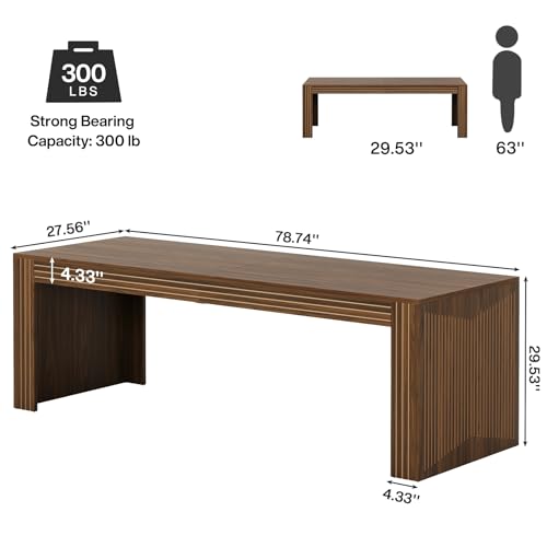 Image of Tribesigns 79-Inch Extra Long Desk, Two Person Double Desk for Home Office, Wooden Long Computer Desk Writing Table for Office, Dark Brown