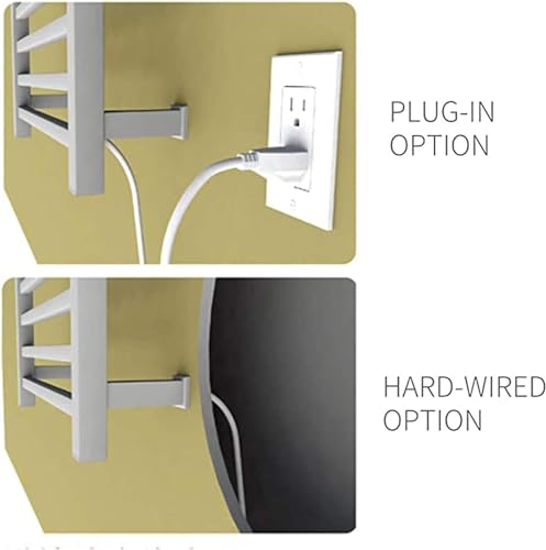Calentador de Toallas eléctrico, toallero eléctrico de 10 Barras, radiador de Pared con Temporizador y Control de Temperatura, enchufable.(Plugin)