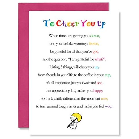 CLARABELLE CARDS - To Cheer You Up (Friend|Family|Colleague|Best Friend) - Supportive | Inspirational | Motivational | Thinking of You | Encouragement Greetings Card Cover