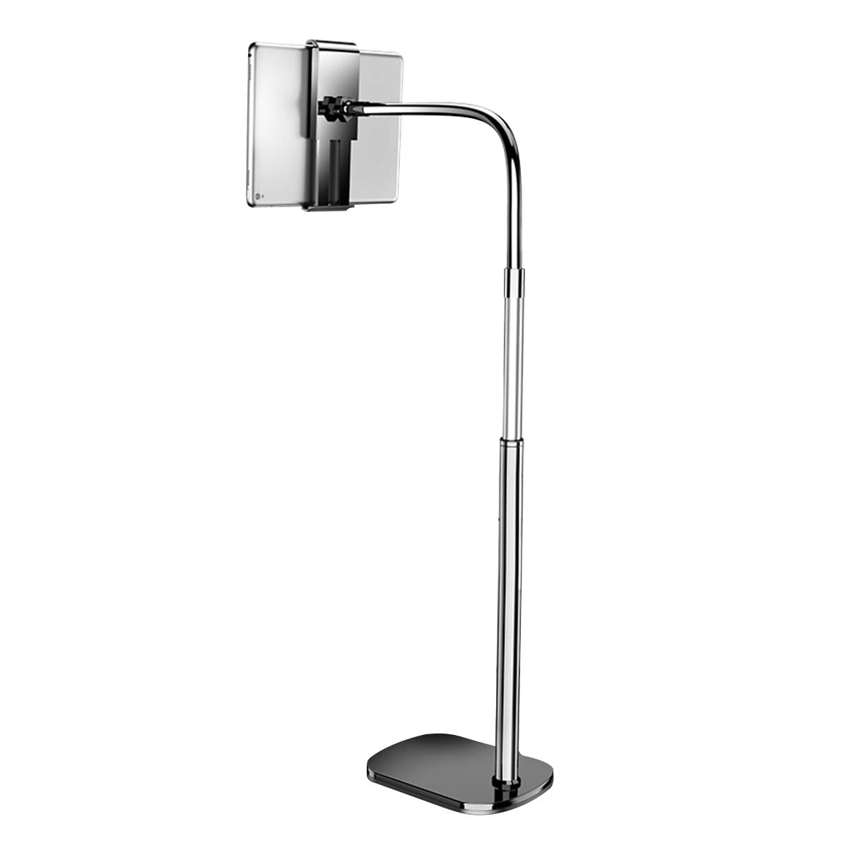 BKHsgDXJ Phone stand Height Adjustable,Gooseneck Holder for 4-10.9" Device,Flexible Arms and Stable Base,Aluminum Alloy Stand(1.4m Height)