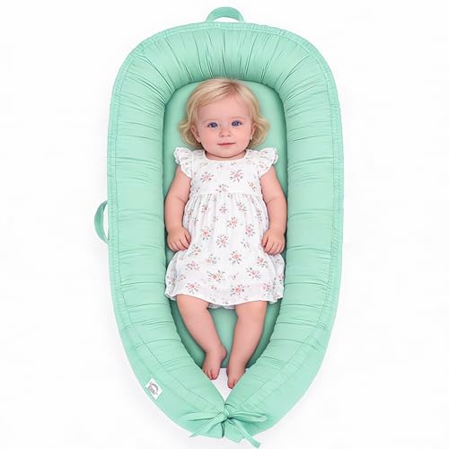 Image of EAQ Baby Lounger, Infant Lounger for Newborn,Portable Baby Nest Cover Breathable & Soft, Newborn Essentials