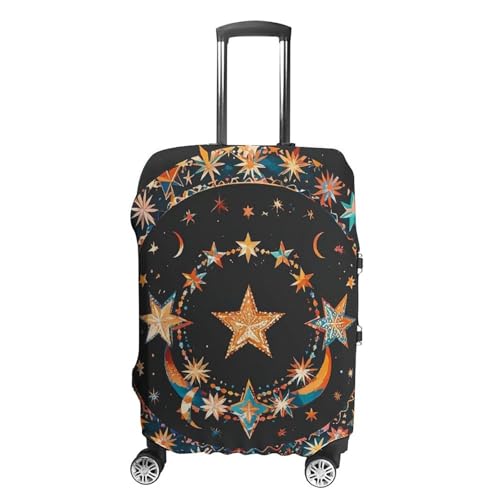 Gorgeous Stars And Moon Elastic Luggage Cover Suitcase Protector for 19-32 Inch Suitcases | Universal Stretchable Travel Bag Cover | Anti-Scratch, Washable with Zipper Closure L