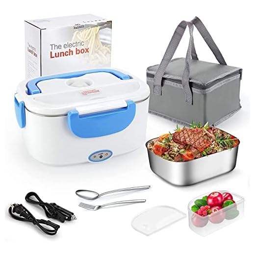 FVW Electric Lunch Box Food Warmer 2 in 1, Portable Food Heater for Car and Home - Leak proof, Lunch Heating Microwave for Truckers with Removable Stainless Steel Container 1.5 L, 110V/12V