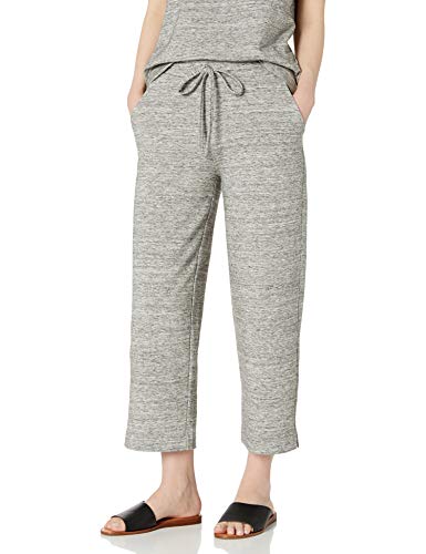 Amazon Brand - Daily Ritual Women's Oversized Terry Cotton and Modal Easy Lounge Pant, Heather Grey Spacedye, Medium