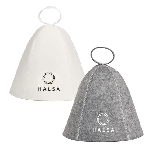 Halsa Sauna Hat 2 Pack Felt Sauna Hats for Men & Women Heat Protection Caps for Sauna Steam Room & Banya Soft Durable Comfortable Headwear for Hot Room & Sweat Sessions Multi Color