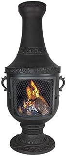 The Blue Rooster Venetian Grill Wood Burning Chiminea Charcoal Color