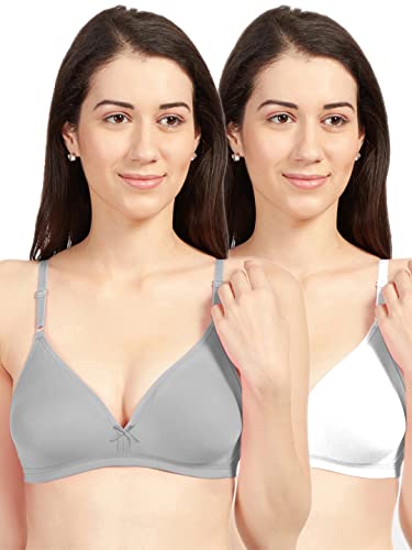 Image of SONARI Omania Womens Non-Padded Cotton Polyester Bras - Solid, Non-Wired, Medium Coverage, Hand Washable (Pack of 2)