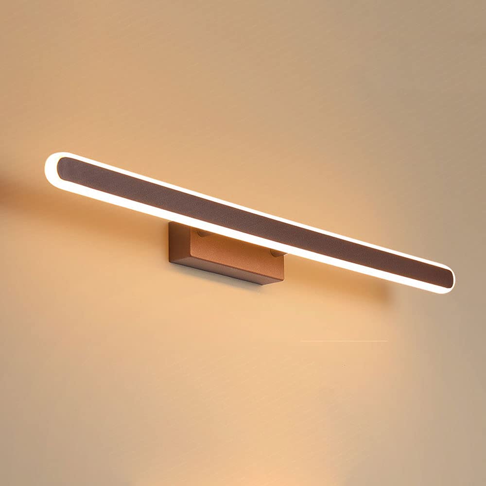 FZQSXAZU Modern LED Wall Sconce for Bathroom Mirror, Minimalist Brown Vani Light, Long Makeup Fixture, Illuminat Dressing Table and Toilets