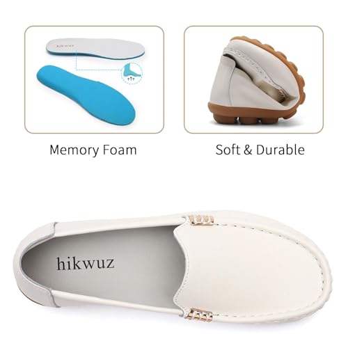 Image of Women's Comfortable & Lightweight Leather Loafers Slip-Ons Driving Walking Mocs Boat Shoes Cute Business Casual Dress Shoes Work Flats for Women