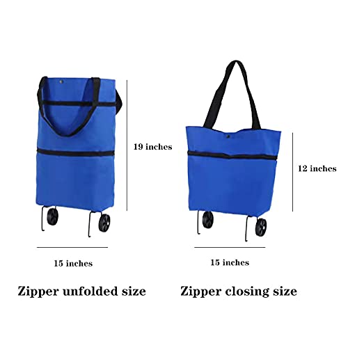 YBYWL Einkaufstrolley klappbar auf Rädern, Einkaufswagen-Tasche Einkaufstasche mit Rollen Einkaufstrolleys für den… – Bild 3