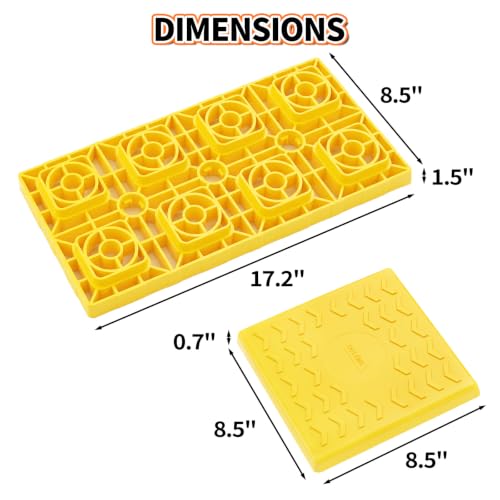 Image of OULEME 8PK RV Leveling Blocks, 17 inchx8.5 inchx1 inch Stackable Camper Trailer Leveler
