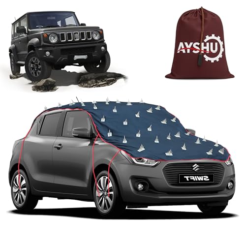 Image of AYSHU Water-Resistant Spike Car Cover for Maruti Jimny - Protects from Dogs, Monkeys, Dust, Sunlight & UV - Full Roof Universal Fit