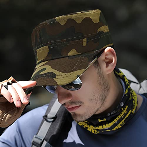 XYIYI Unisex Cotton Army Cap Baseball Cap Adjustable Military Flat Cap Cadet Hat