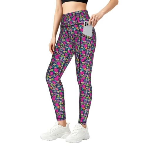 Pantalon de yoga ample femme au motif floral raffiné