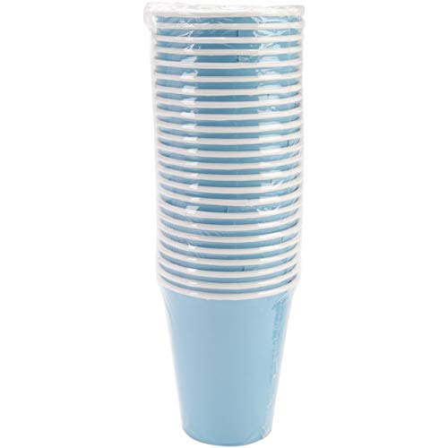 Creative Converting Table Needs, Paper Hot/Cold Cups, Party Supplies, Bermuda Blue, 9 oz, 24ct
